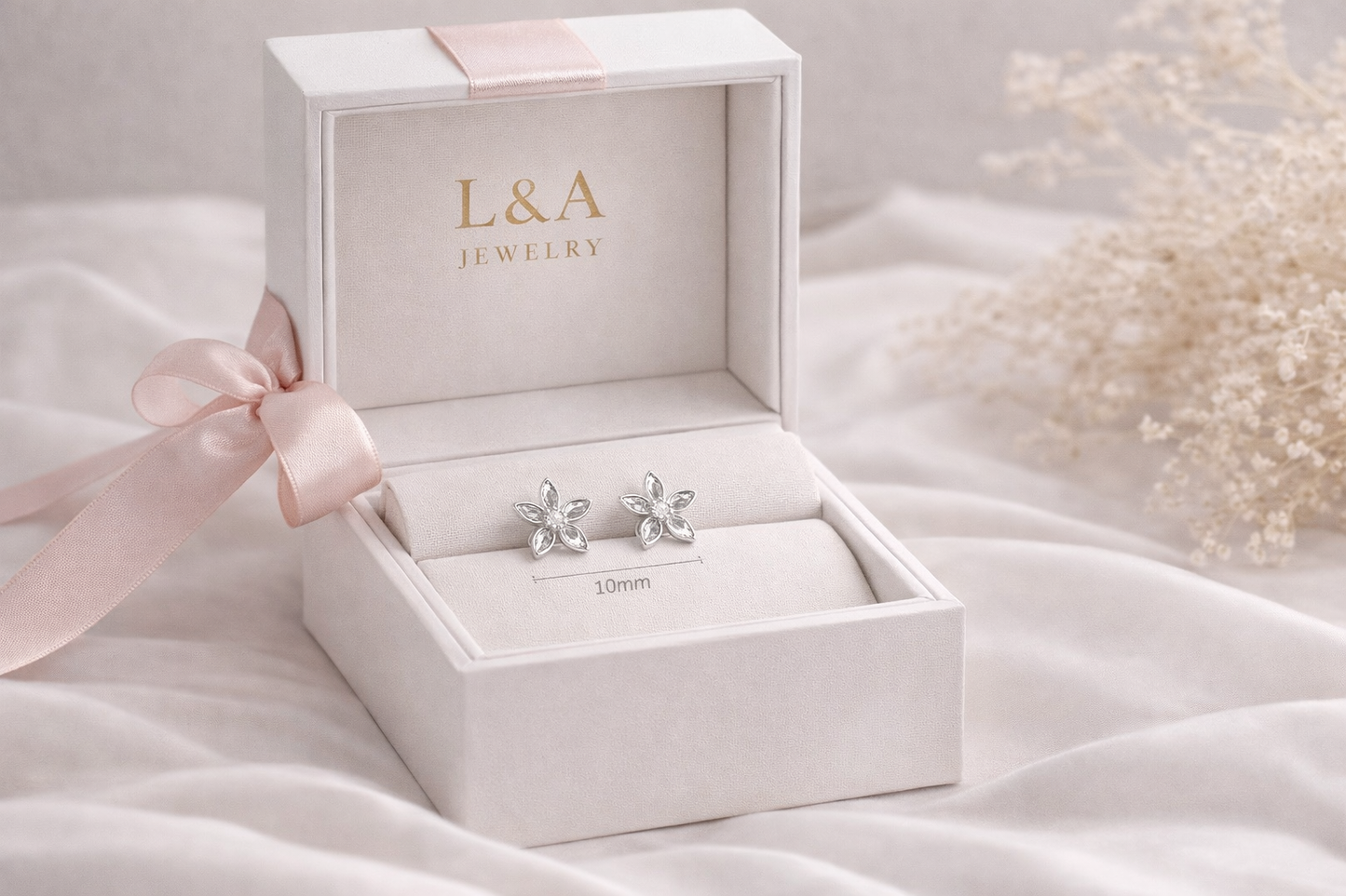 Flor Stud Earrings With Zc Sterling Silver 925