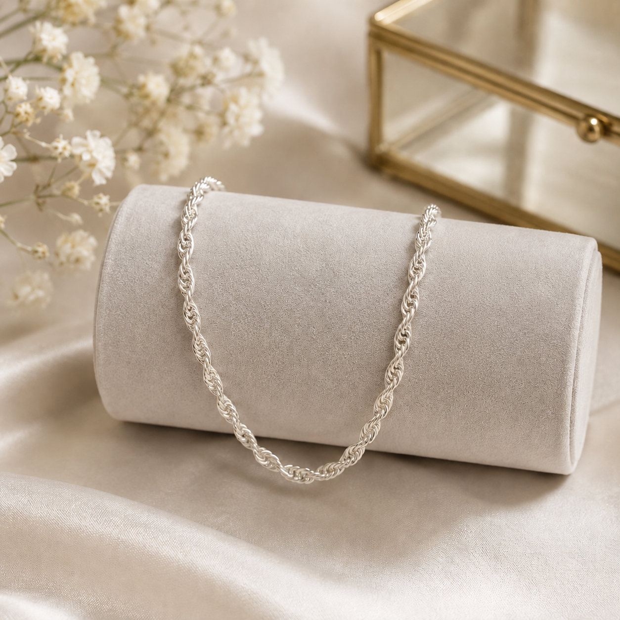Torzal Sterling Silver 925 20” and 22” Chain Twist -3.5mm