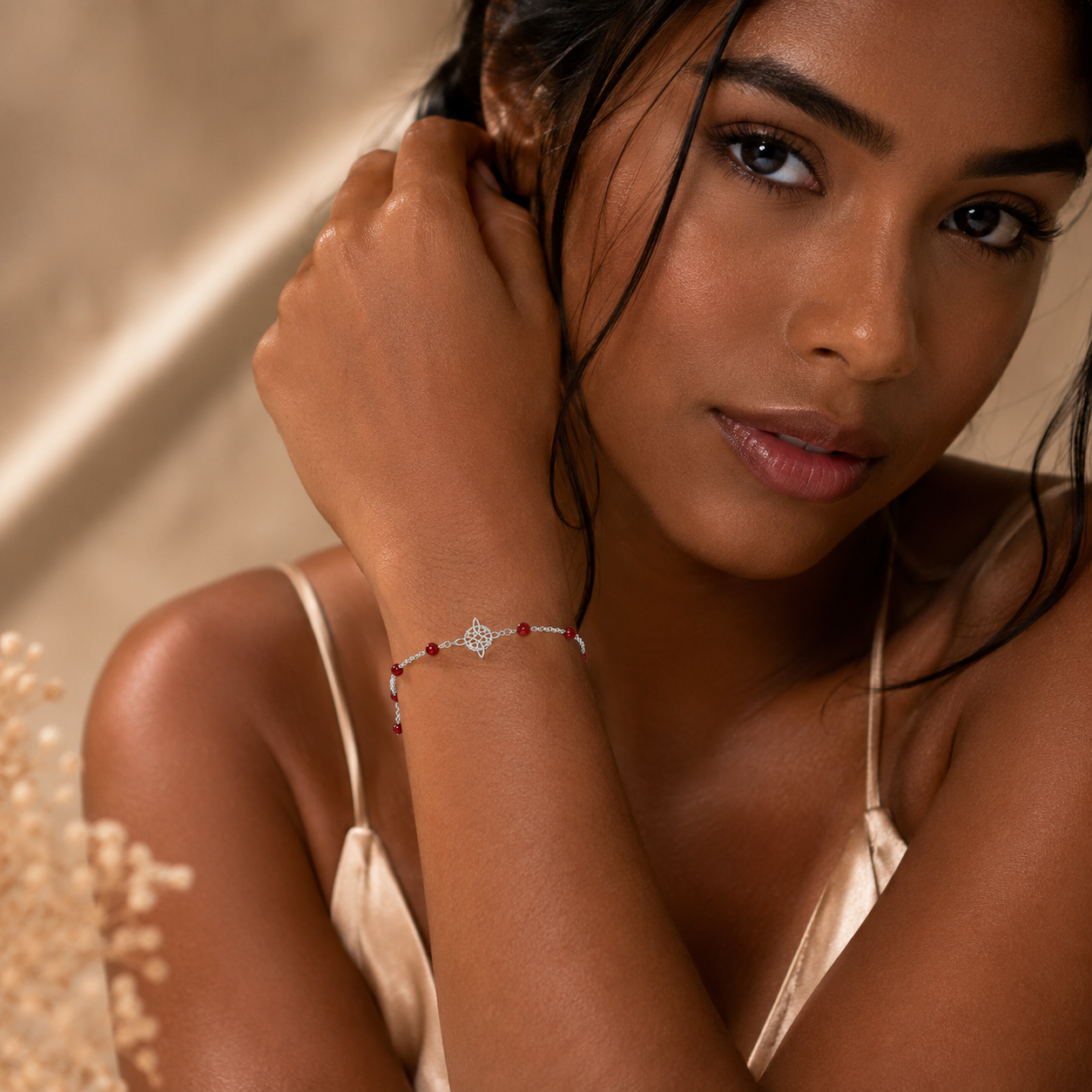 Ruby Glow Bracelet 925 Sterling Silver
