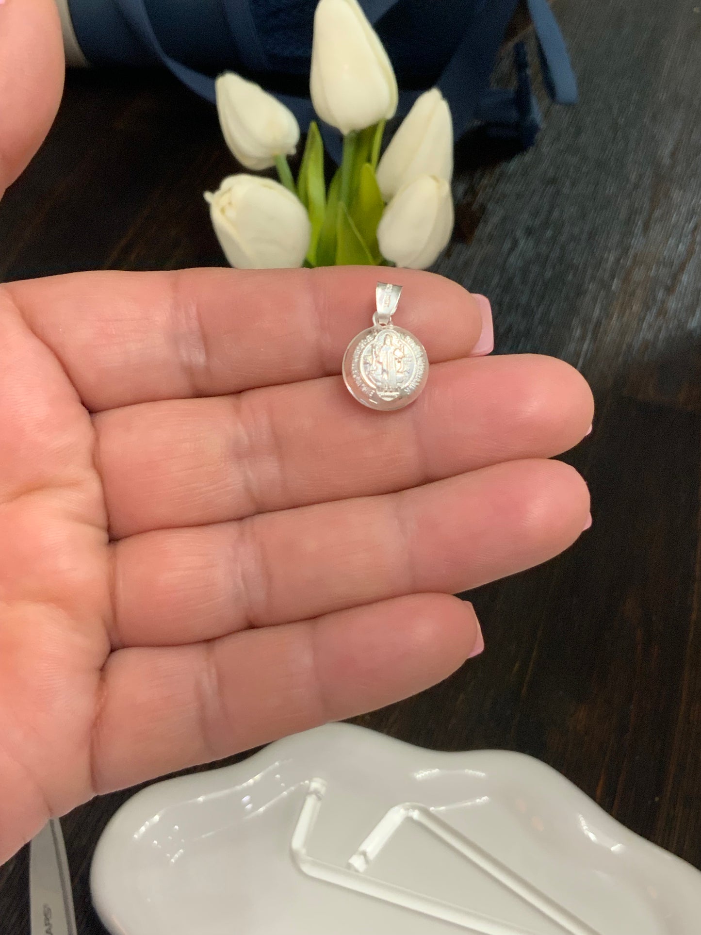 Saint Benedict Small Pendant - Sterling Silver 925