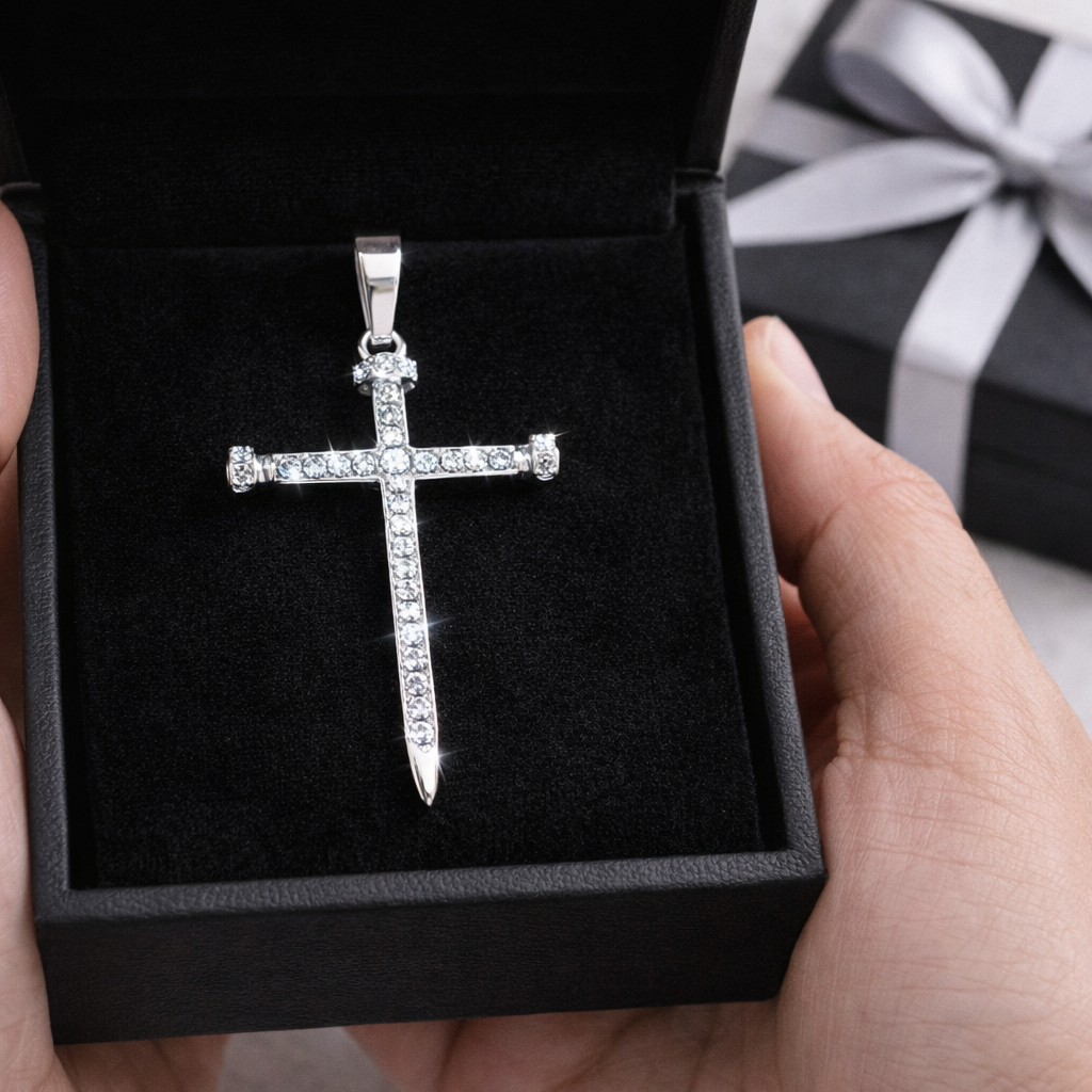 Three Nail Cross Pendant Sterling Silver 925