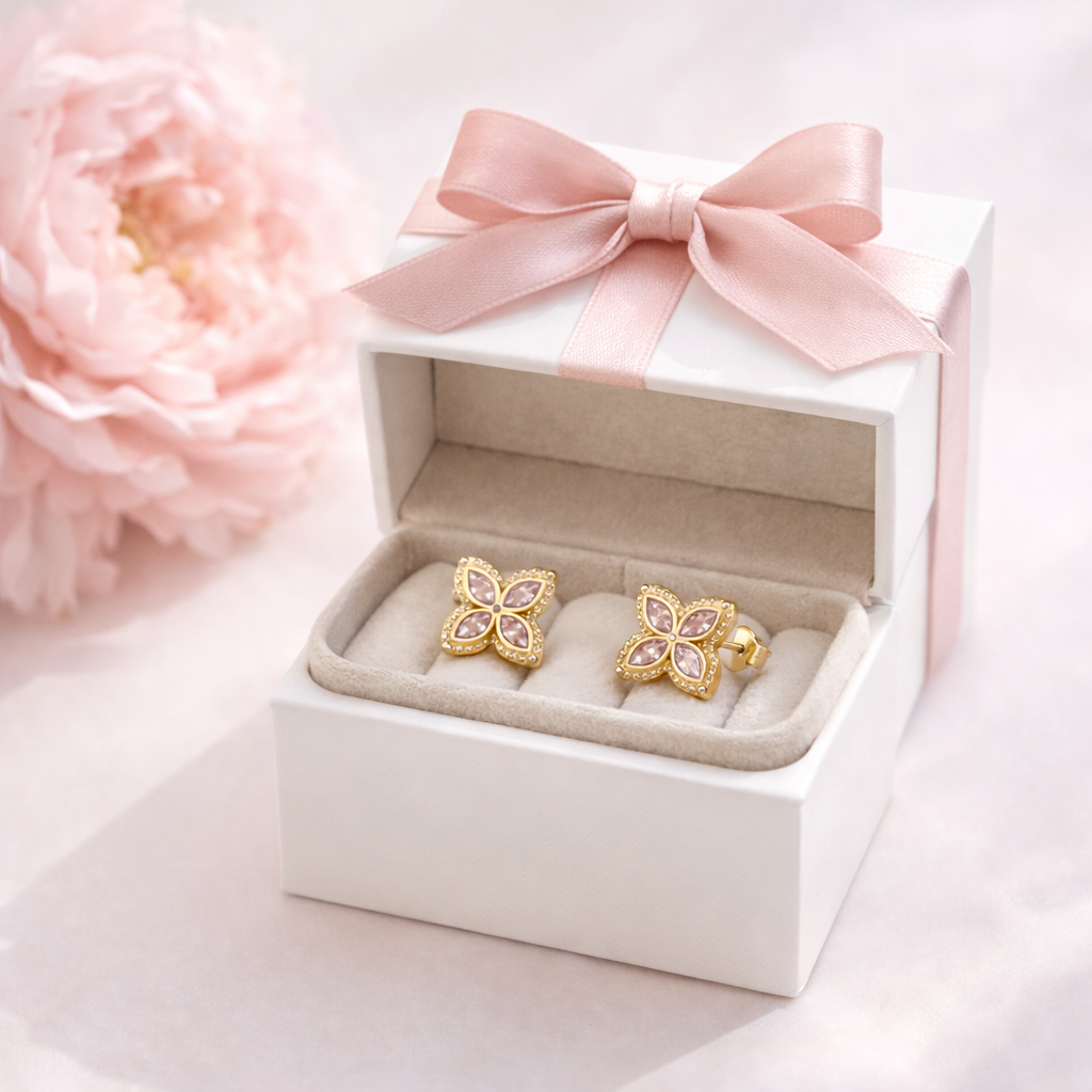 Peonía Clover Stud Earrings Sterling Silver 925