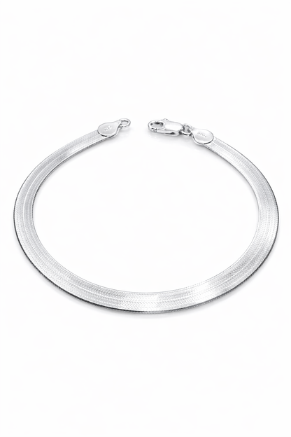 Herringbone Bracelet (5mm) in Sterling Silver 925 7 inch