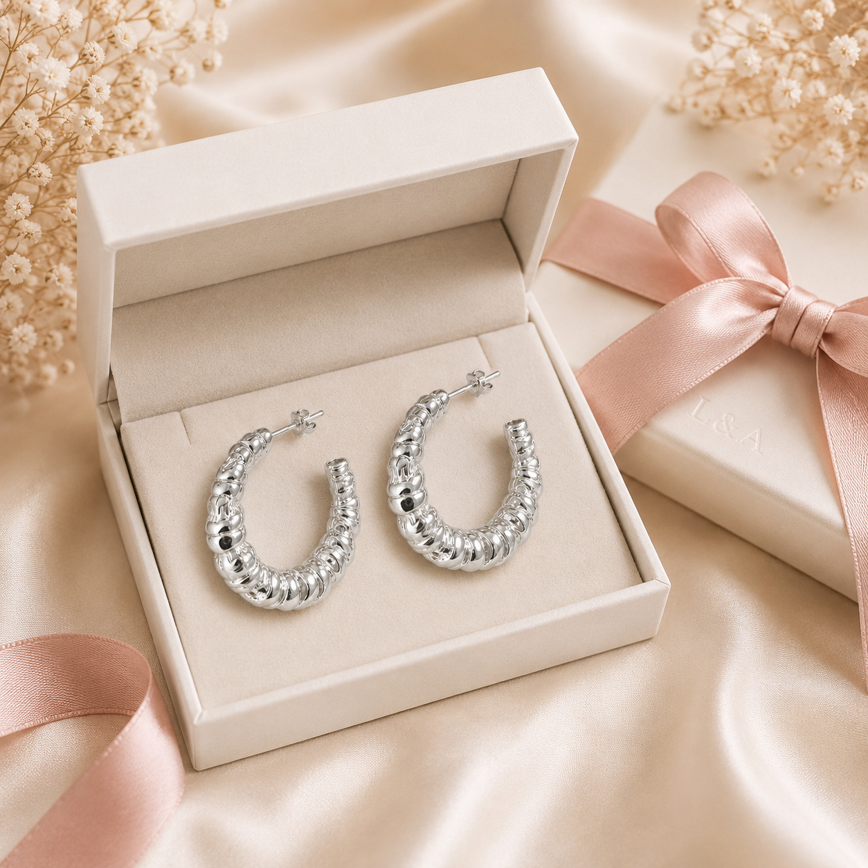 Valentina Hoops Earring Sterling Silver 925-25mm