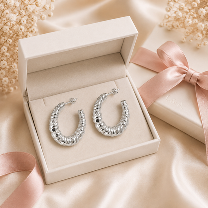 Valentina Hoops Earring Sterling Silver 925-25mm