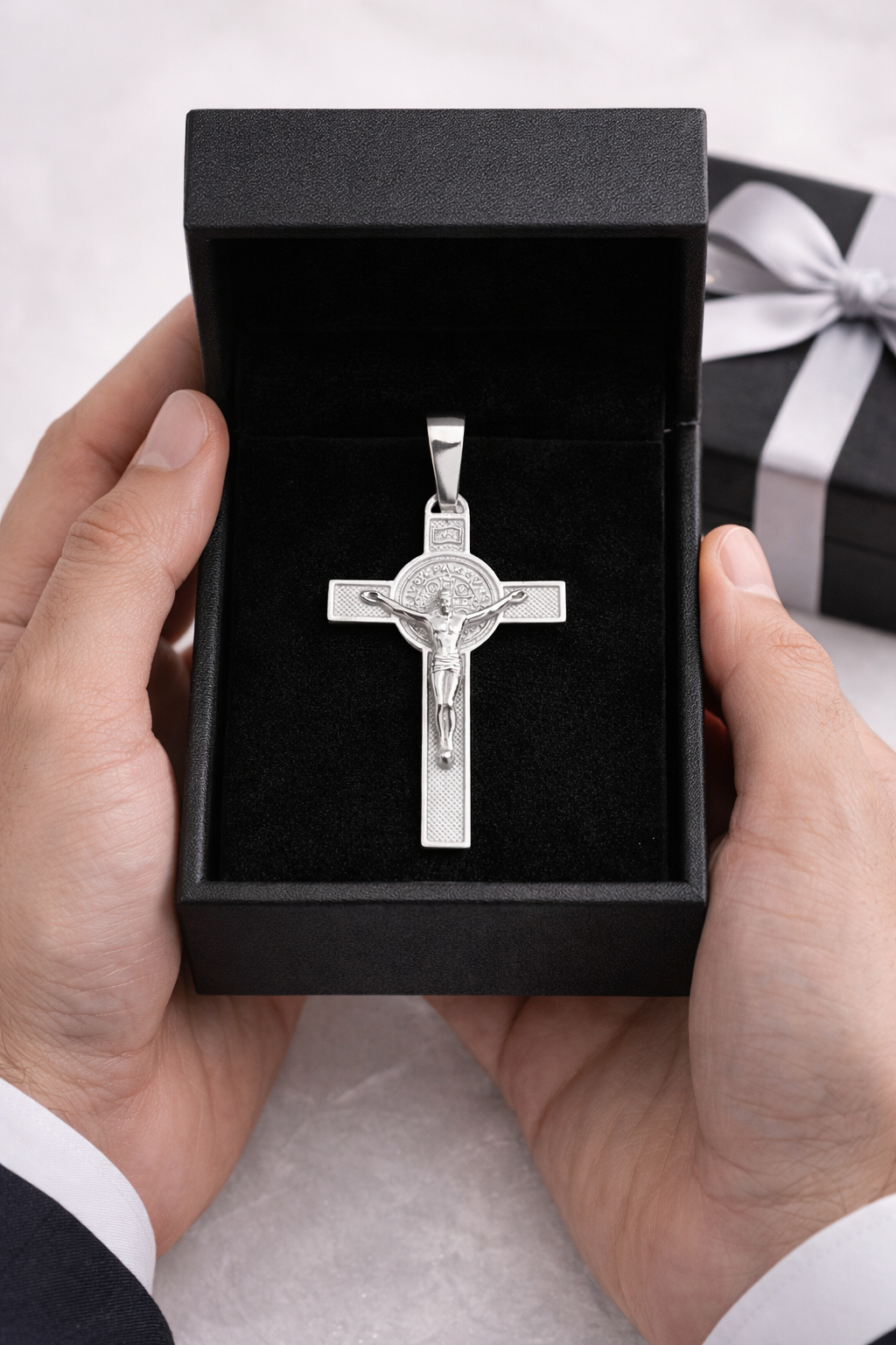 Saint Benedict Protection Cross – Sterling Silver 925- 1.3”