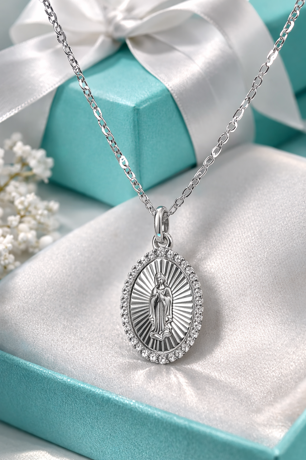 Virgin Guadalupe Necklace Sterling Silver 925