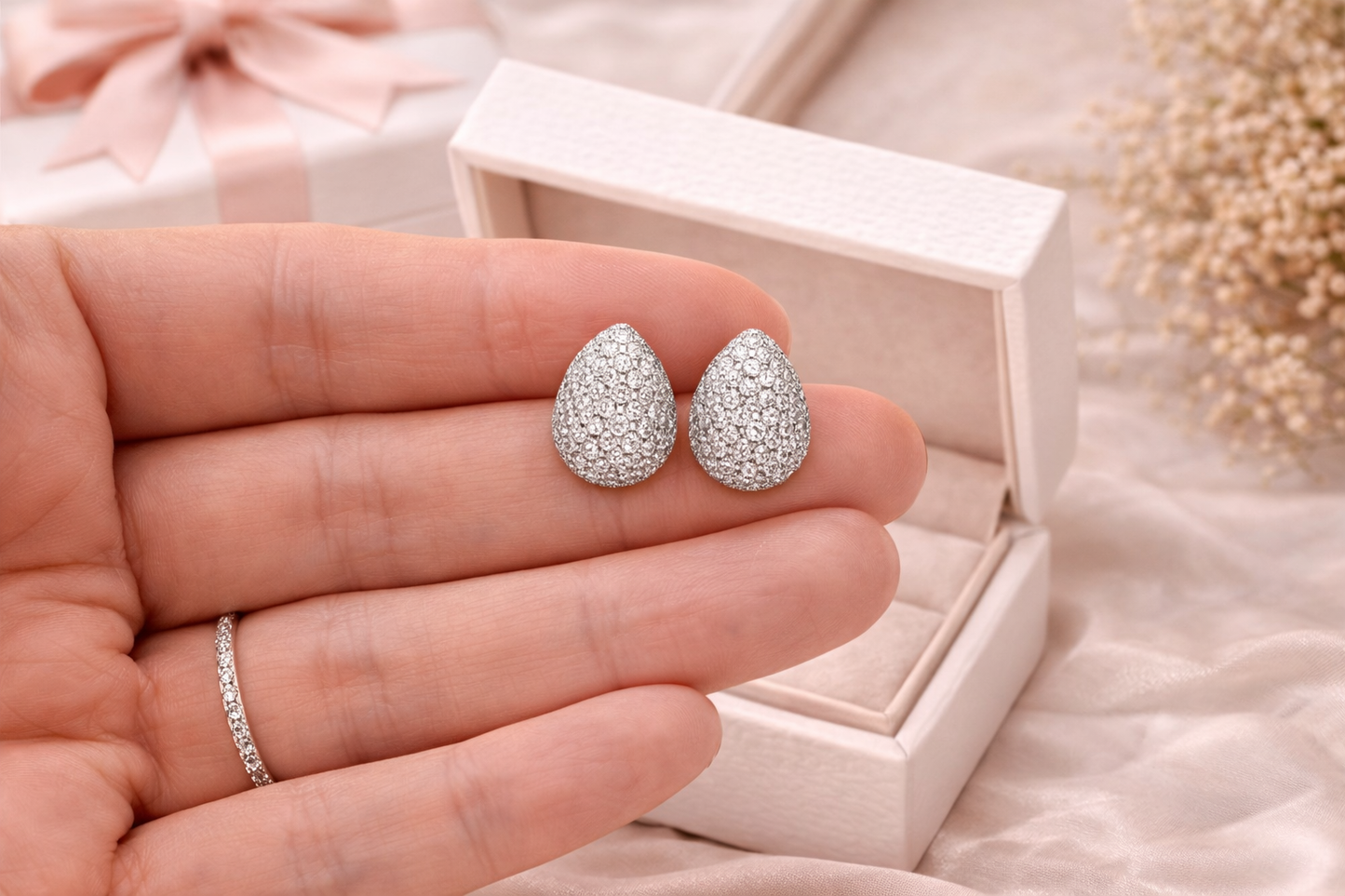 Radiance Drop Earrings – 925 Sterling Silver with Zirconia-10mm