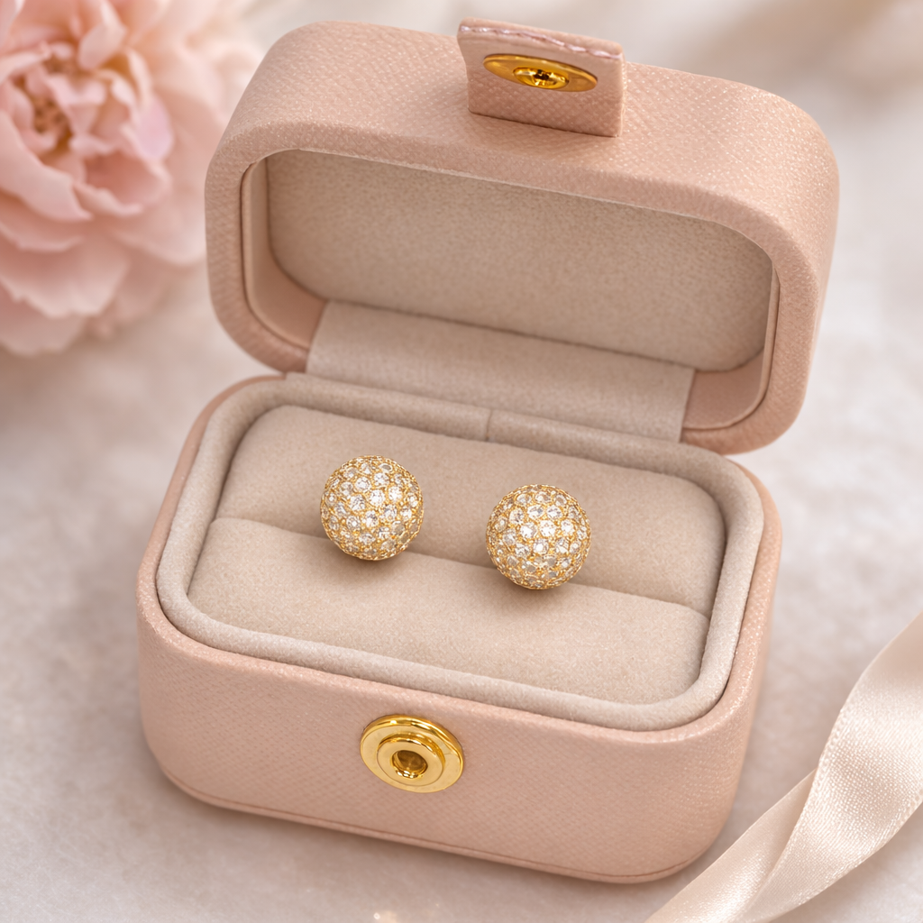 Bola de Fuego Stud Earring Sterling Silver 925 - 8mm