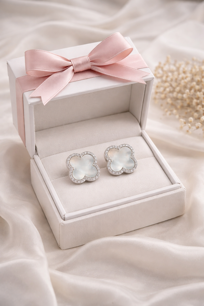 Pearl Blossom Studs 925 Sterling Silver 10mm