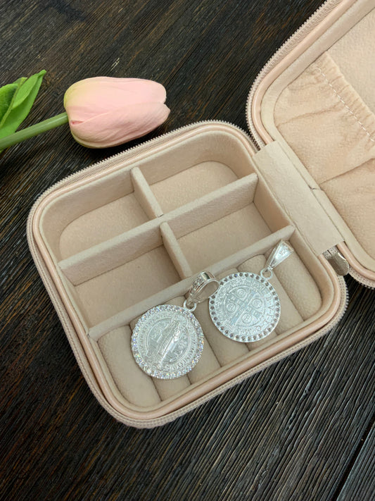 Saint Benedict Large Pendant with Zc -Sterling Silver 925