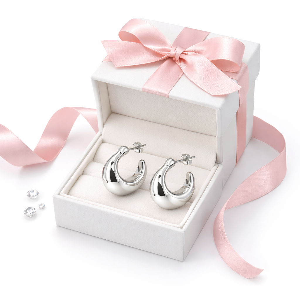 Luna Hoops Earrings Sterling Silver 925