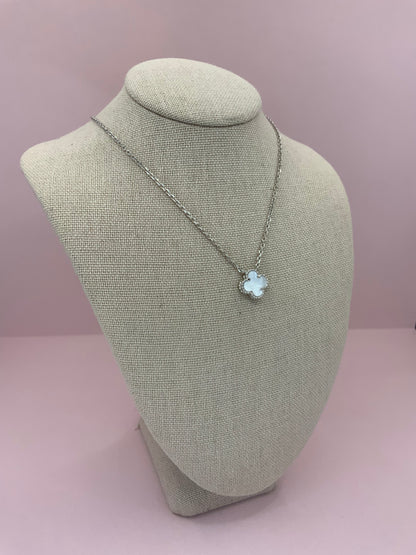 Clover Necklace Sterling Silver 925- Available in Different Colors