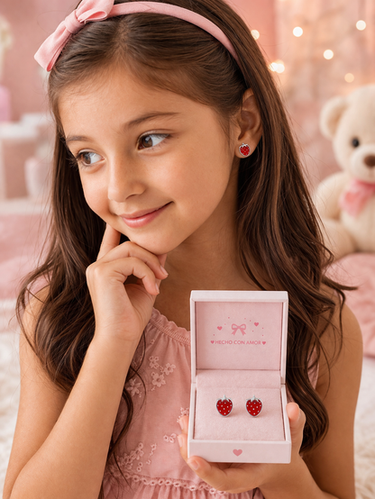 🍓 Sweet Berry | 925 Sterling Silver Kids Earrings 10mm