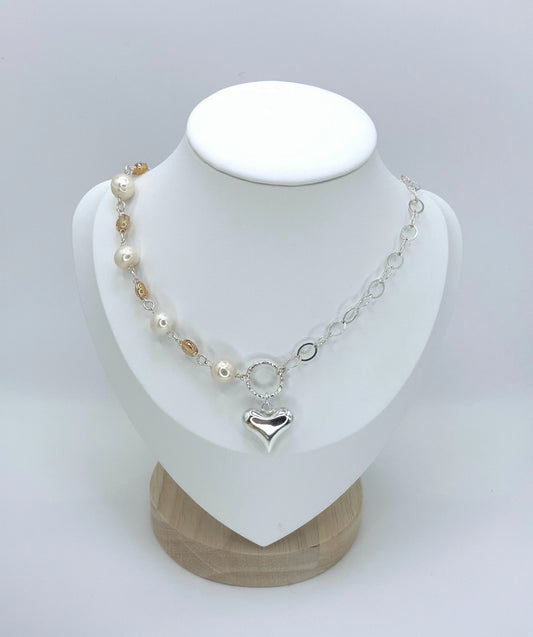 Leía Gold & Silver _ Pearl Necklace