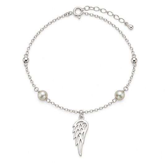 Angel Whisper Pearl Bracelet | Sterling Silver 925 - 8”