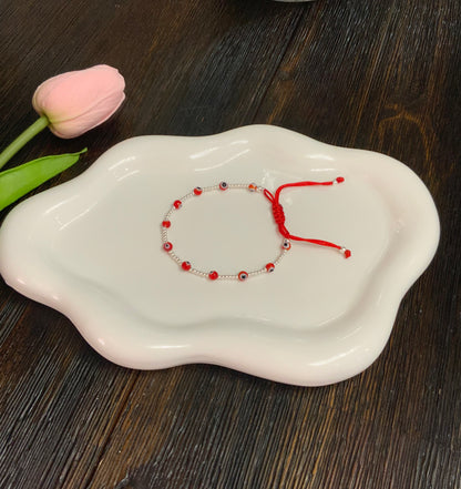 Evil Eye Bracelet Adjustable Sterling Silver 925