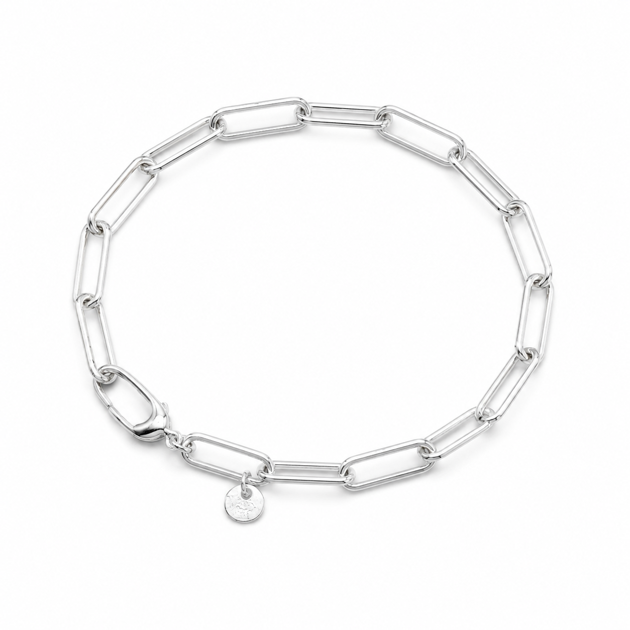 Bracelet Paperclip 925 Sterling Silver- 4mm