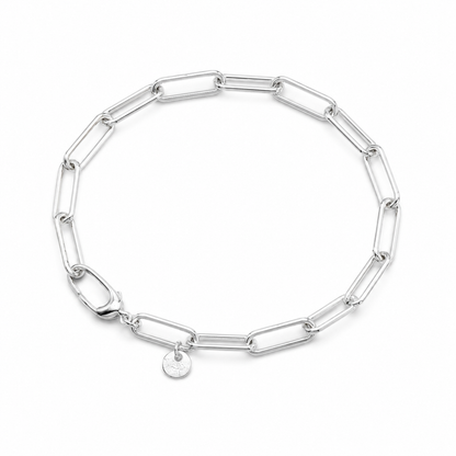 Bracelet Paperclip 925 Sterling Silver- 4mm