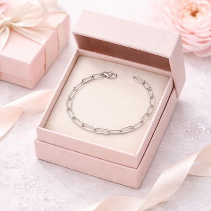 Paperclip Bracelet 3mm -Sterling Silver 926