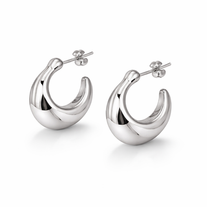 Luna Hoops Earrings Sterling Silver 925