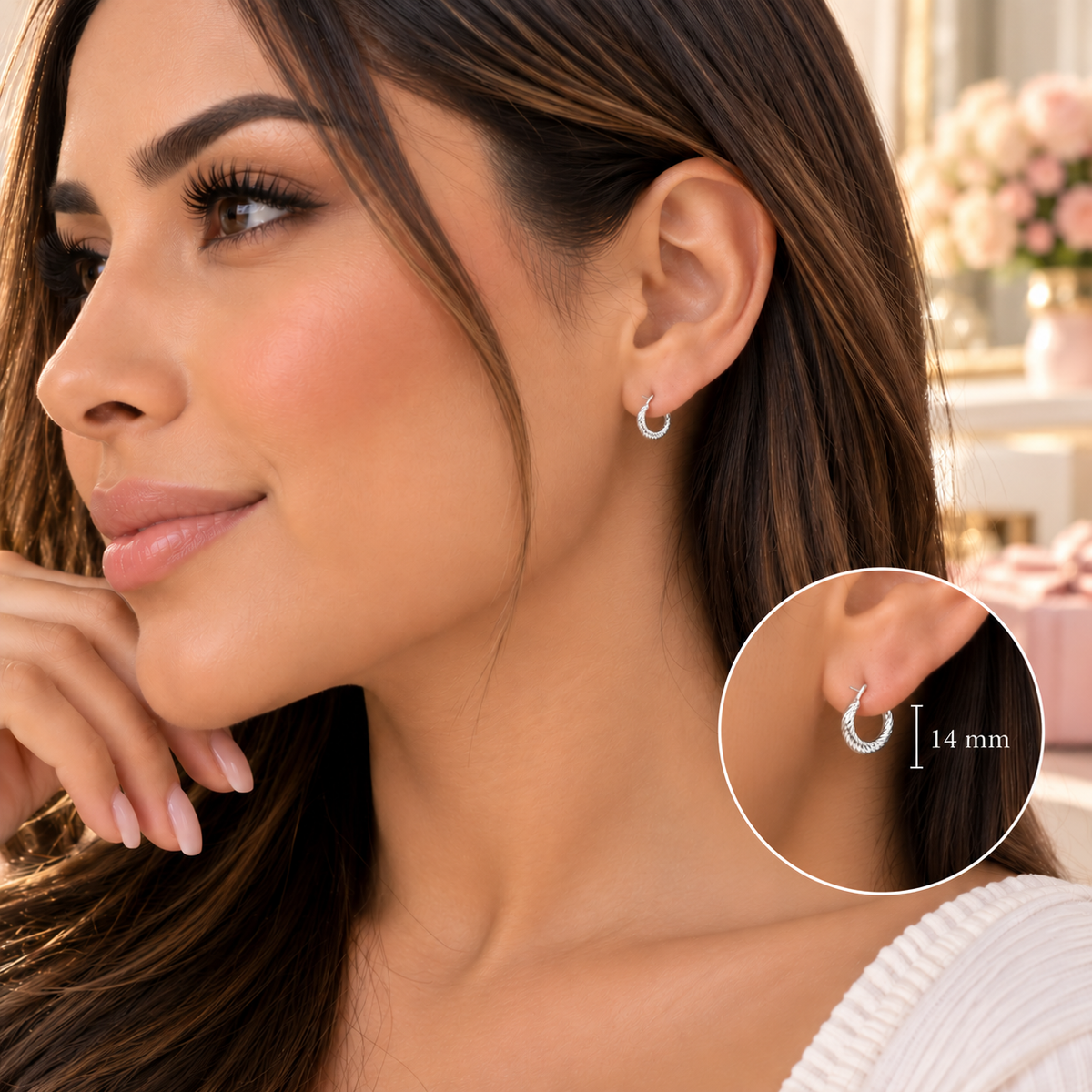 Aurora Twist Hoops – Sterling Silver 925 - 14mm