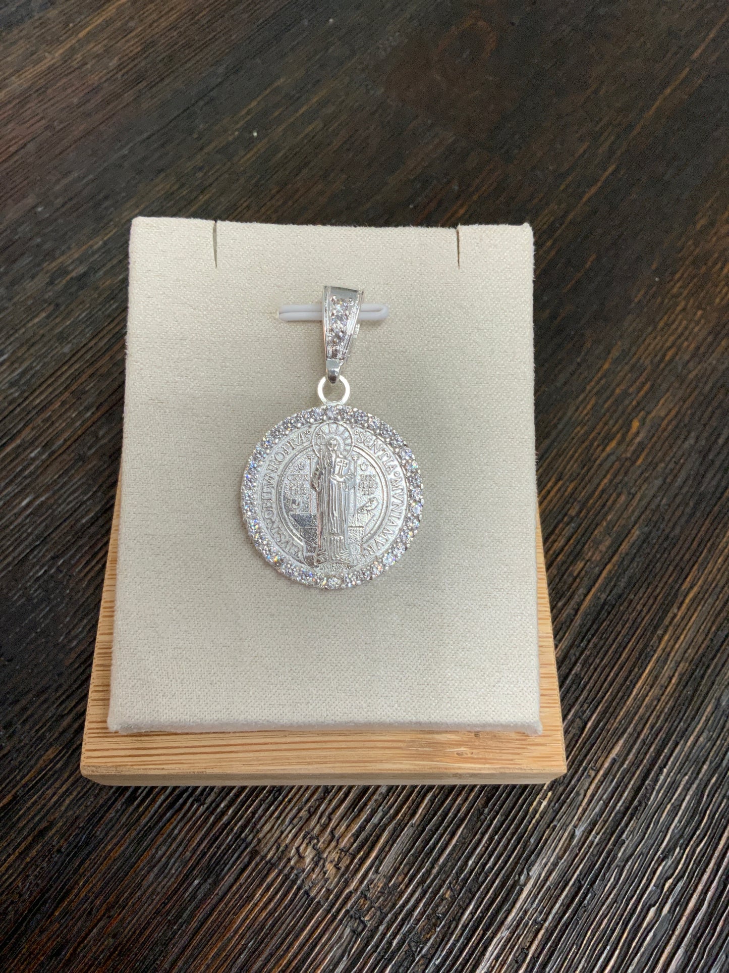 Saint Benedict Large Pendant with Zc -Sterling Silver 925