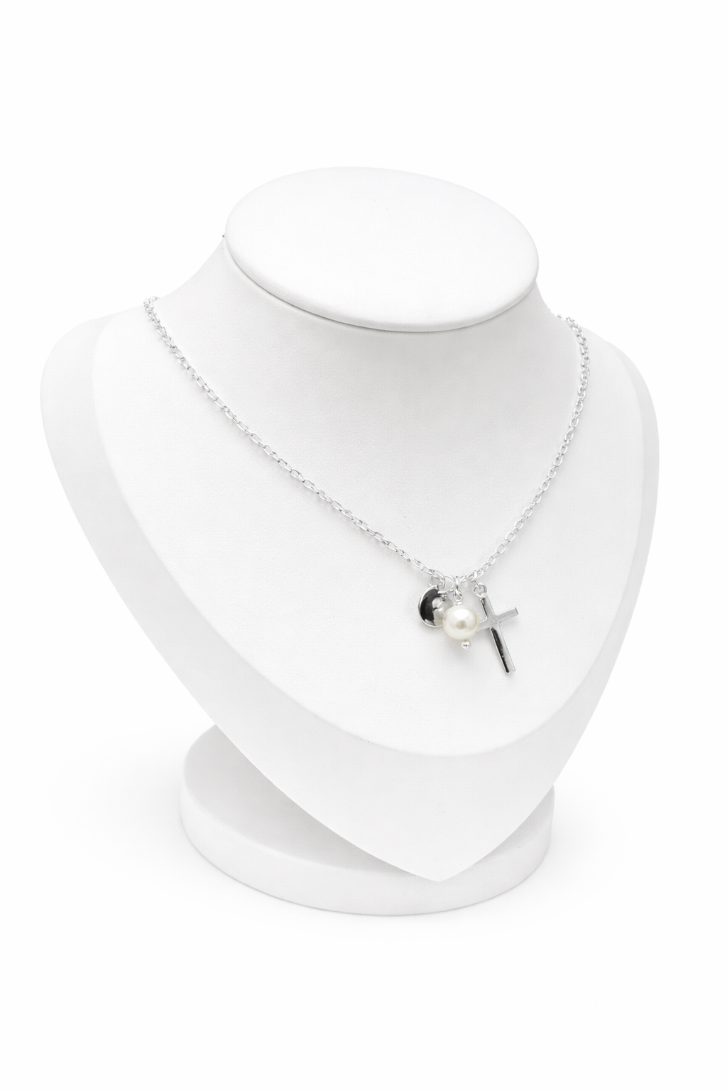 Grace & Pearl Necklace- Religious - Sterling Silver 925