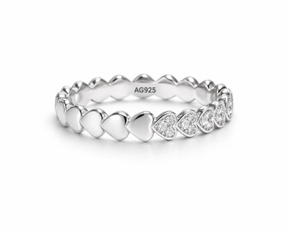 Multi Heart Ring 925 Sterling Silver