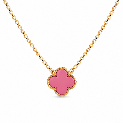 Clover Pink Necklace  - 925 Sterling Silver 14mm