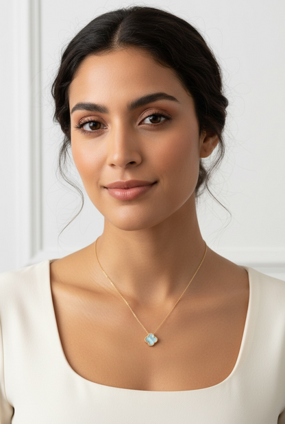 Trebol Necklace Sterling Silver 925- 14mm