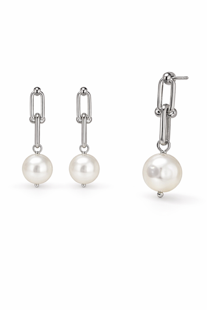Milano Pearl Earring- Sterling Silver 925