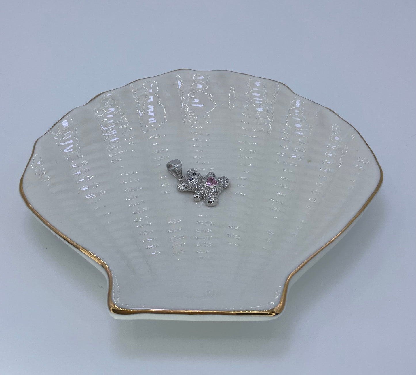 Bear  Pendant with Zc Sterling Silver 925 Available in Blue and Pink