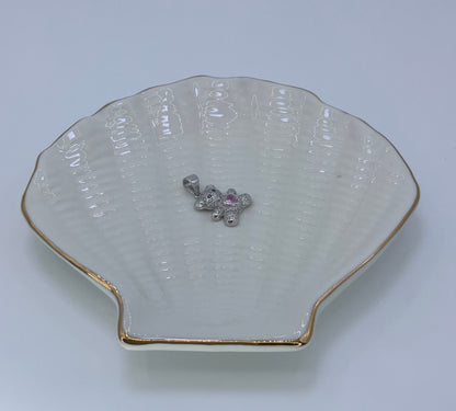 Bear  Pendant with Zc Sterling Silver 925 Available in Blue and Pink