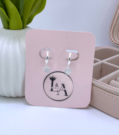 Heart Hoop Earring With Zc Sterling Silver 925