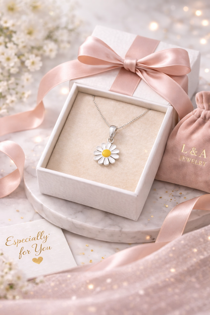 Daisy Pendant Sterling Silver 925-0.8”