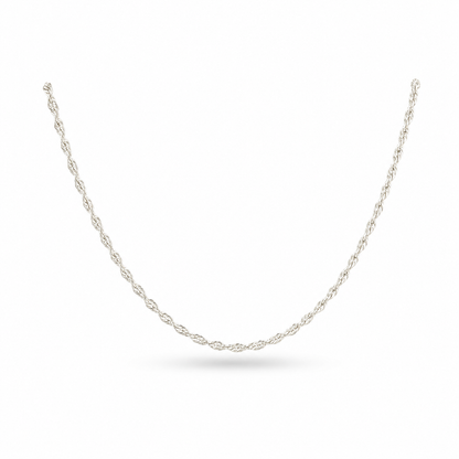 Twisted  Chain Necklace  Sterling Silver 925- 18” & 20” -1mm