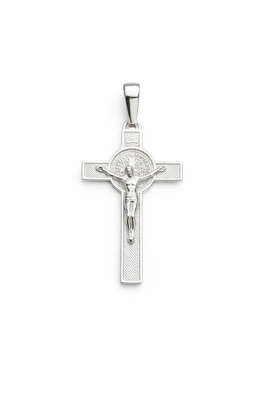 Crucifix Pendant Sterling Silver 925 - 1.3”