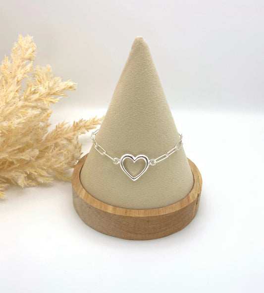 Paperclip with Heart Bracelet