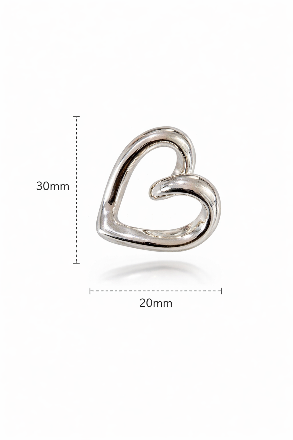 Organically Shaped Heart Pendant Sterling Silver 925