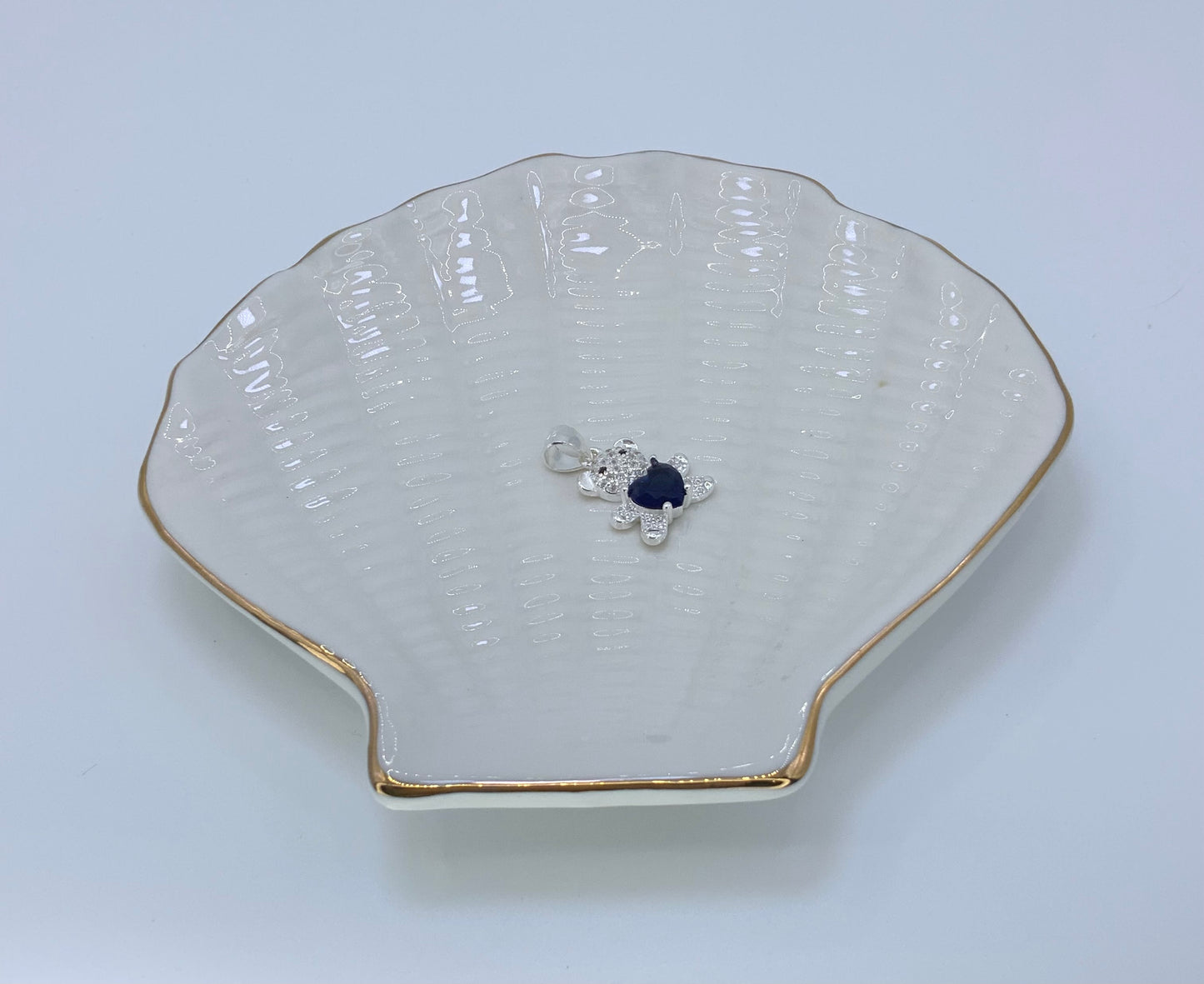 Bear  Pendant with Zc Sterling Silver 925 Available in Blue and Pink