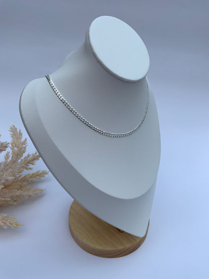 Cubana Chain Necklace Sterling Silver 925