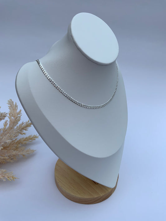 Cubana Chain Necklace Sterling Silver 925