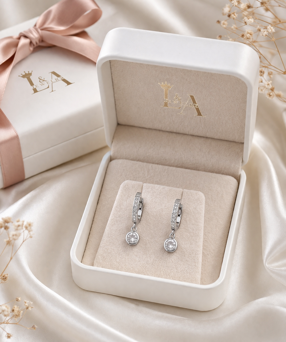 Michelle Huggies Earrings With Zc Sterling Silver 925 - 11 mm