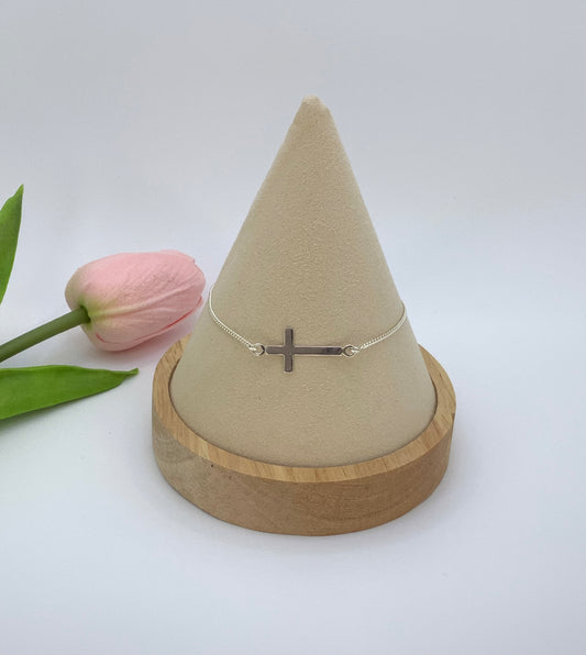 Cross l Bracelet Sterling Silver 925 - 7.5”