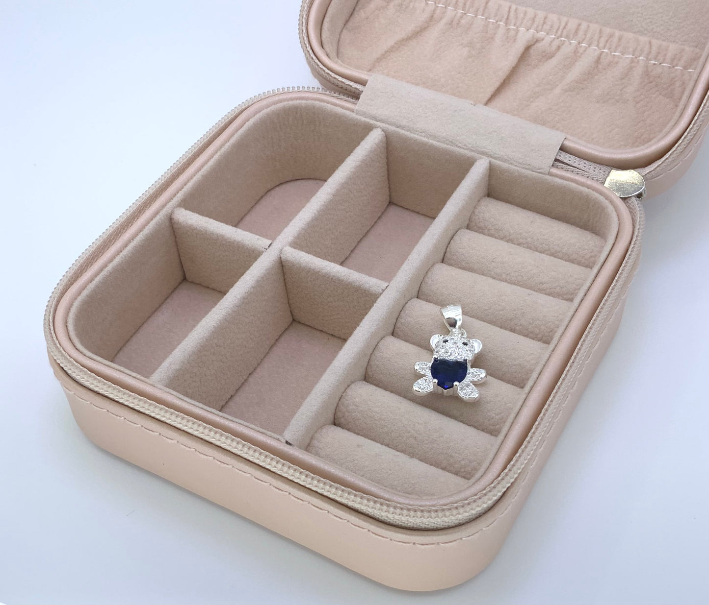 Bear  Pendant with Zc Sterling Silver 925 Available in Blue and Pink