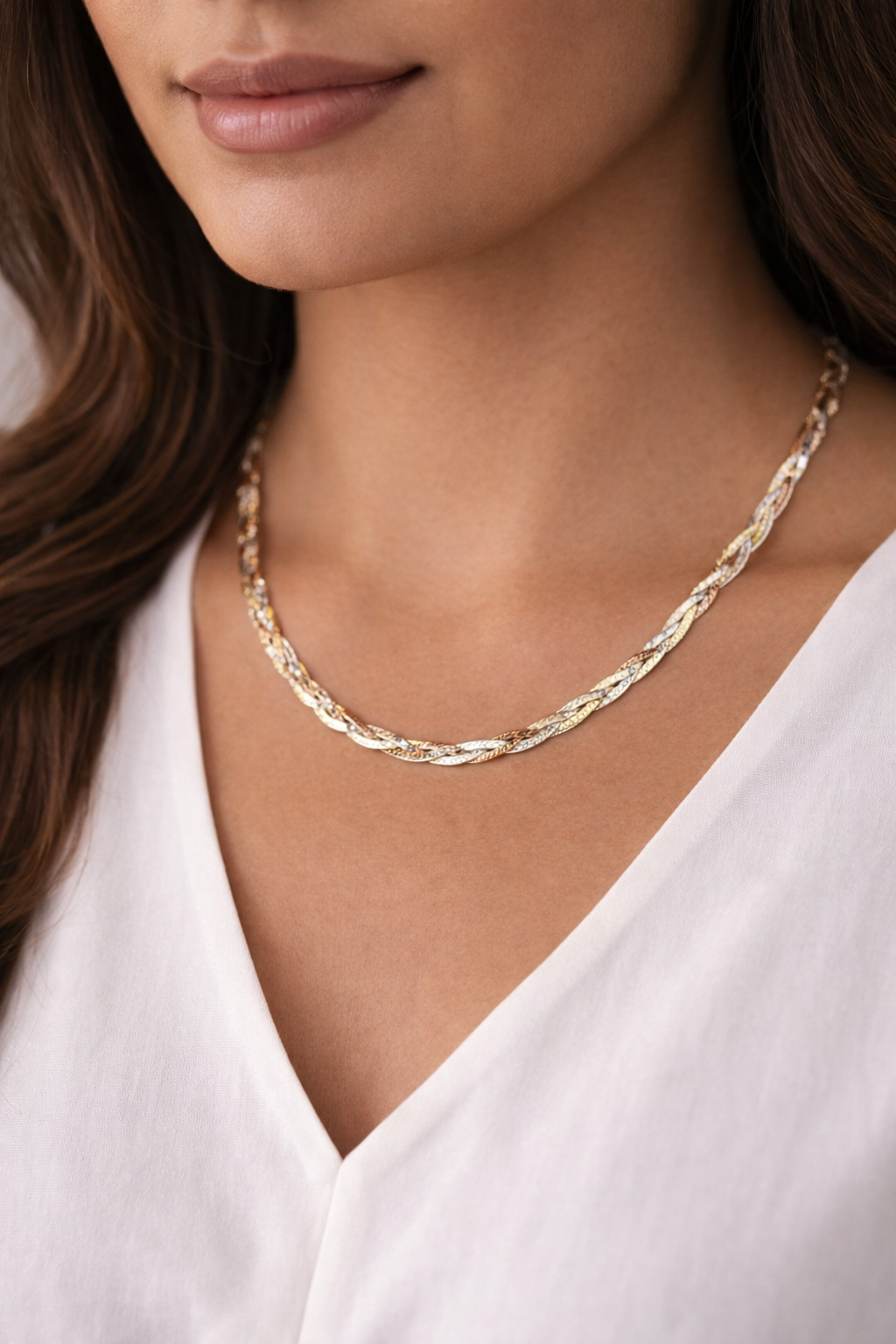 Triple Glow  Necklace -Sterling Silver 925