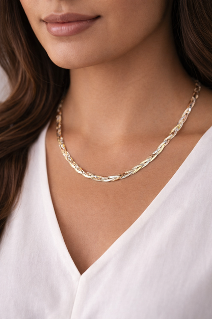 Triple Glow  Necklace -Sterling Silver 925