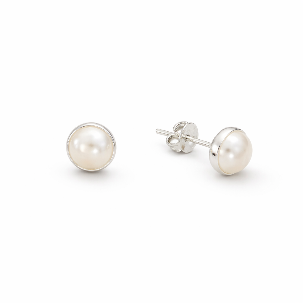 Pearl Stud Earring - Sterling Silver 925- 6.5mm