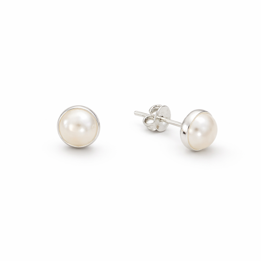 Pearl Stud Earring - Sterling Silver 925- 6.5mm
